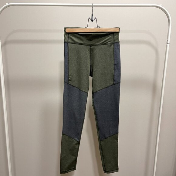 Adidas Dark Green Leggings with Grey Details - Size S - Picture 1 of 5